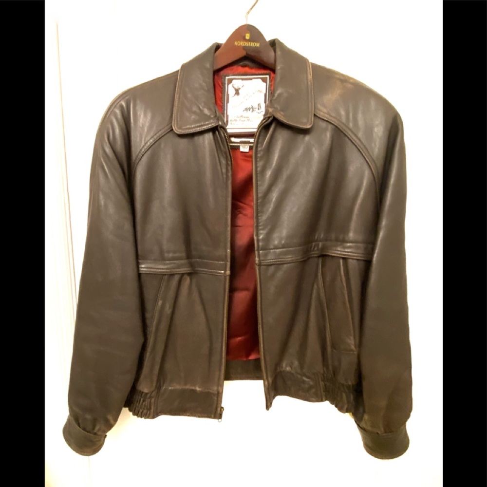 Vintage Luis Alvear Leather Bomber Jacket